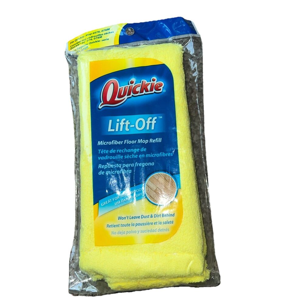 Quickie Lift-Off Microfiber Floor Mop Refill - For Hardwood & More